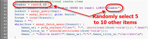random database items